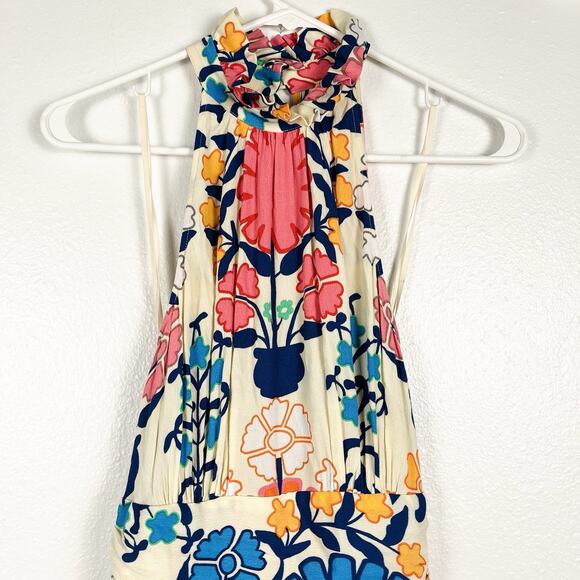 Anthropologie Tracy Reese Floral Ruffled Tie-Waist Colorful Romper Small - Picture 4 of 8